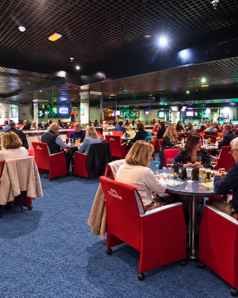 Tables in the bingo hall